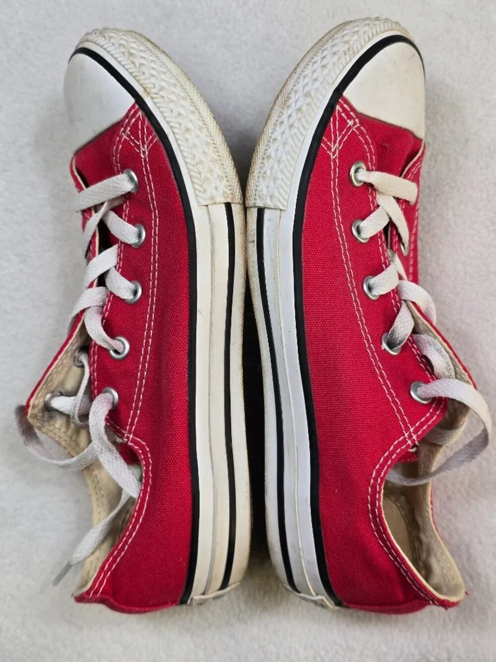 Converse All Star Low-Top Red Youth Sneakers Size 3 Canvas